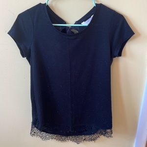 Black shirt with bow in back